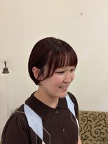 シュープ プラス 尾張一宮駅前ビル アスティ一宮店(SHOOP plus) 丸みショートボブ×赤髪