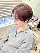 ヌフ(neuf)&nbsp;艶髪ボルドーレッド×大人ショートボブ