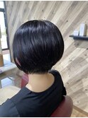 襟足スッキリ丸みボブジュエライズカラーで潤艶髪