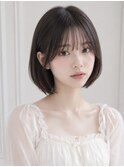 内巻きボブフェイスレイヤーグレージュショートボブ外ハネボブ◎