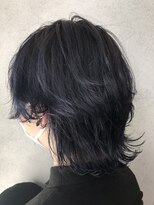 ヘアサロンM 新宿&nbsp;ウルフカット×ネイビーブルーカラー♪