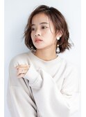小顔カットオリーブカラーくすみカラー切りっぱなし20代30代40代