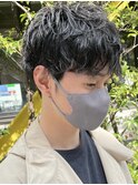 波巻きスパイラルパーマツーブロック無造作パーマツイストパーマ
