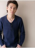 デキる男のアップバングツーブロックショートa