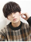 マッシュ韓国アッシュブラウン刈り上げツーブロック