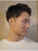 ビジネスショートメンズマッシュツイストパーマツーブロック