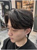 ニュアンスパーマ×センターパート