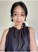 ステップカット　ボブ　黒髪　切りっぱなし