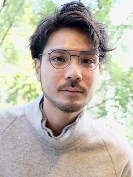 インセプション 銀座(INCEPTION) センターパート/スペインカールニュアンスパーマ/ダークアッシュ