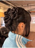 【徳岡】ヘアセット　ねじねじアレンジ　タイトヘア