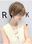 大人ショート/縮毛矯正/学割U24/ブルーカラー/くすみベージュ