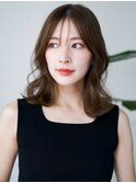 ☆くびれヘアプリコットオレンジハイライトカラーボブパーマ小顔