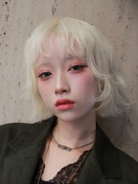 プネル(punel)&nbsp;ウルフレイヤーウルフカットケアブリーチ佐藤インナーピンク原宿