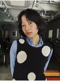 レイヤーボブ/くせ毛風パーマ/顔周りカット/20代30代