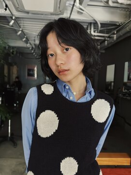 ヒュージ 三軒茶屋(huge) レイヤーボブ/くせ毛風パーマ/顔周りカット/20代30代
