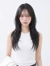 可愛くて色持ちが良い♪黒染めカラー＋前髪カット＋前処理トリートメント　