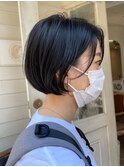 大人女子人気丸みナチュラルショートボブ梅ヶ丘美容室
