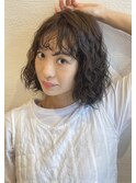 パーマくるくるパーマウェーブ強めパーマボブヘアロブ