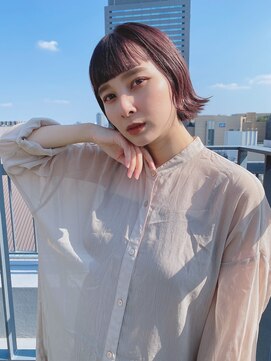 ルービック 梅田茶屋町(Rubik) イメチェン前髪あり外ハネボブ×ラベンダーアッシュ