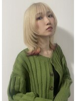 ディーン 名駅店(DEAN)&nbsp;ボブウルフ ホワイトブロンド エンドカラー 裾カラー 名古屋名駅