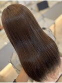 ツヤ髪ロングヘアストレート髪質改善チョコレートベージュ