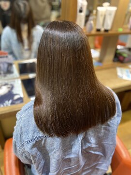 TJ天気予報 ルルル 「ビフォーアフターあり」オレンジブラウン「縮毛矯正」