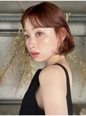 オレンジベージュ/タイトにミニボブ　20代30代