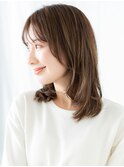 ことりベージュツヤ髪ゆる巻きミディe古河20代30代40代