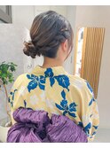 【hinari】#浴衣ヘアアレンジ #お団子アレンジ