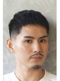 ブルーブラック　クロップ　アイロンパーマ