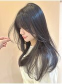 グレージュ 顔周りレイヤー 透明感カラー 美髪 20代30代 艶髪