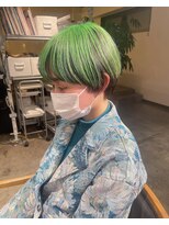 ニュート(Neut )&nbsp;アンブレラカラーグリーン/ケアブリーチ/ハイトーンショートボブ