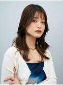 薄めバング髪質改善カット愛されゆる巻きミディアムレイヤー