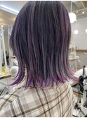 くびれボブ☆シャギーボブパープルダブルカラー☆20代～50代