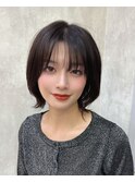 韓国レイヤー/韓国風/ボブ/髪質改善/黒髪/ブリーチなし〔池袋〕