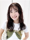 ウェーブパーマ秋色前髪イメチェンくすみベージュ_ba528451