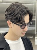 大阪梅田フェザーパーマニュアンスパーマセンターパートゆるめ◆