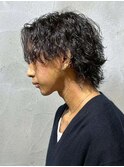 MEN’S/リバースセンターパート/ニュアンスパーマ/新宿