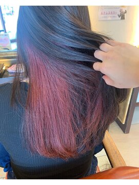 アリーナ 緑が丘店(arena) インナーカラーでチェリーレッド