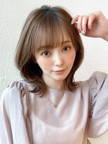 ラルユー 金山(LallYou)&nbsp;黒髪/グレーベージュ/レイヤーロング/前髪パーマ