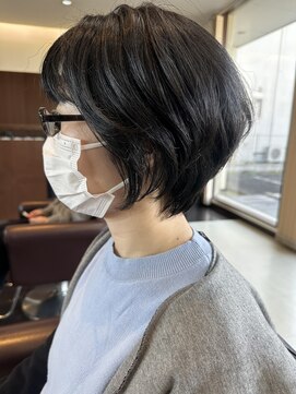 ムース 福島市店(Mousse-88-) 小顔ショートボブ くせ毛を生かし