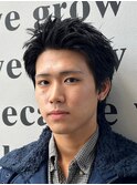ビジネスショートメンズマッシュツイストパーマツーブロック