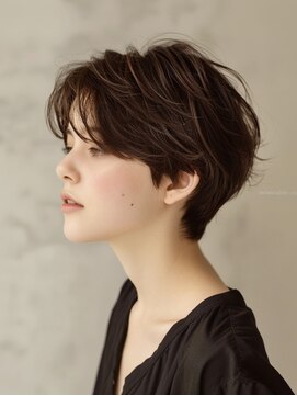 アルトリスト(Altruist Aging×HAIR&SPA) ☆ダークパープルナチュラルショートミルクブラウン髪質改善ボブ
