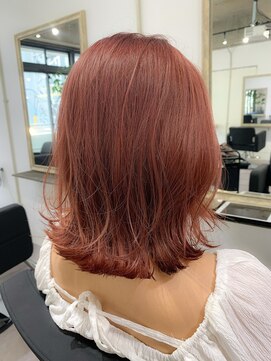 イマ 名駅店(ima) チェリーピンク/外ハネミディアム/小顔カット