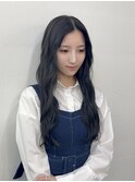 【横田芽衣】ブリーチなしブルーブラック