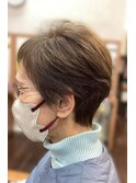 絶壁解消/ひし形/大人可愛い/斜めバング/40代/ミセスヘア26C