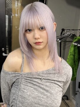 ネハス(nehus.) ブリーチ/ホワイトグレージュ/デジタルパーマ/フェザーパーマ