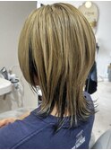 レイヤーカット顔周り/ベージュカラー/津/久居