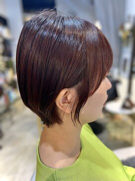 アプリコットオレンジ×耳かけショート