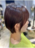 アプリコットオレンジ×耳かけショート